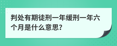 判处有期徒刑一年缓刑一年六个月是什么意思？