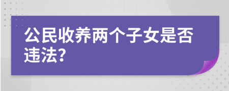 公民收养两个子女是否违法？