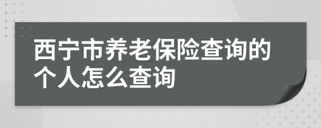 西宁市养老保险查询的个人怎么查询