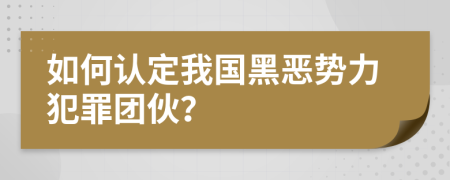 如何认定我国黑恶势力犯罪团伙？