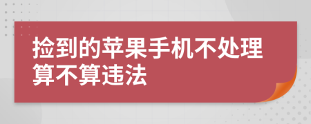 捡到的苹果手机不处理算不算违法