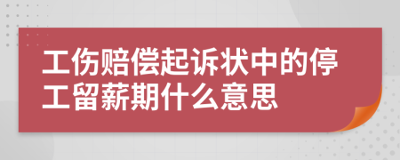 工伤赔偿起诉状中的停工留薪期什么意思