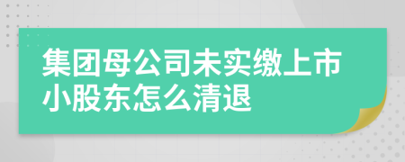 集团母公司未实缴上市小股东怎么清退