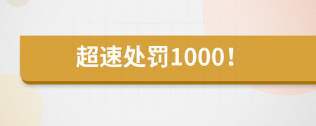 超速处罚1000！