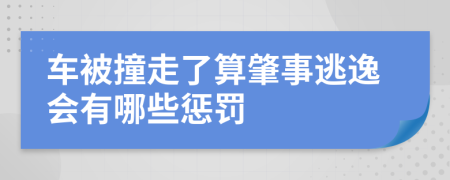 车被撞走了算肇事逃逸会有哪些惩罚