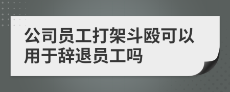 公司员工打架斗殴可以用于辞退员工吗