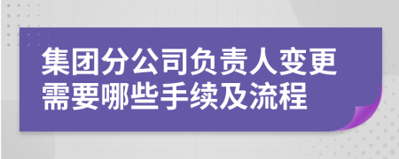 集团分公司负责人变更需要哪些手续及流程