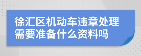 徐汇区机动车违章处理需要准备什么资料吗