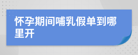 怀孕期间哺乳假单到哪里开