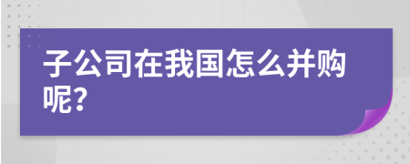 子公司在我国怎么并购呢？