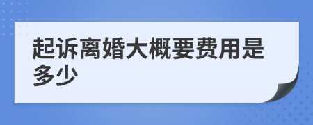 起诉离婚大概要费用是多少