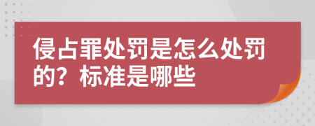 侵占罪处罚是怎么处罚的？标准是哪些