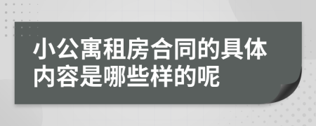 小公寓租房合同的具体内容是哪些样的呢