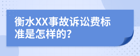 衡水XX事故诉讼费标准是怎样的？