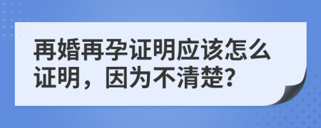 再婚再孕证明应该怎么证明，因为不清楚？