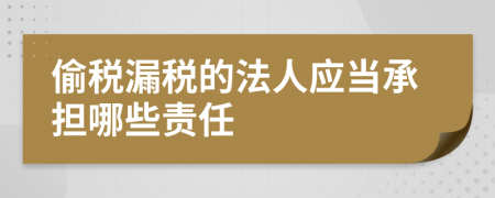 偷税漏税的法人应当承担哪些责任