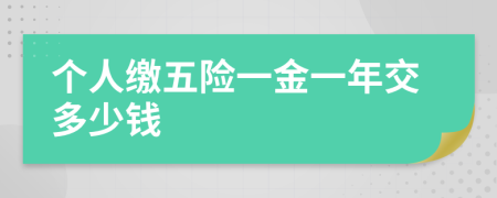 个人缴五险一金一年交多少钱