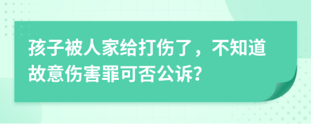 孩子被人家给打伤了，不知道故意伤害罪可否公诉？