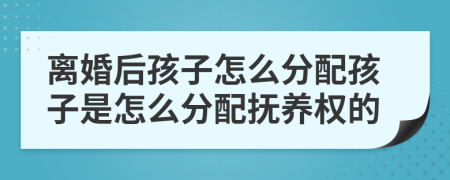 离婚后孩子怎么分配孩子是怎么分配抚养权的