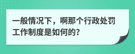 一般情况下，啊那个行政处罚工作制度是如何的？