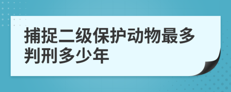 捕捉二级保护动物最多判刑多少年