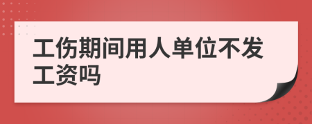 工伤期间用人单位不发工资吗
