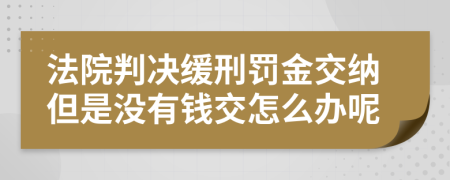 法院判决缓刑罚金交纳但是没有钱交怎么办呢