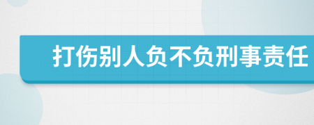 打伤别人负不负刑事责任