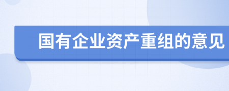 国有企业资产重组的意见