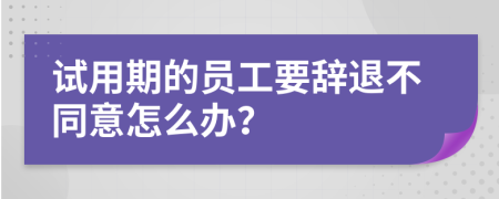 试用期的员工要辞退不同意怎么办？