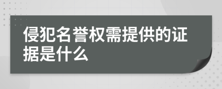 侵犯名誉权需提供的证据是什么