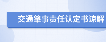 交通肇事责任认定书谅解