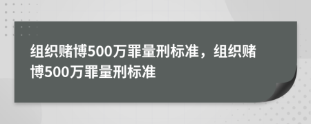 组织赌博500万罪量刑标准，组织赌博500万罪量刑标准