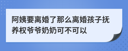 阿姨要离婚了那么离婚孩子抚养权爷爷奶奶可不可以