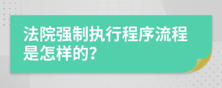 法院强制执行程序流程是怎样的？