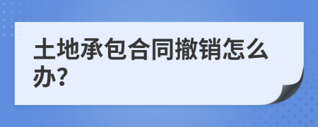 土地承包合同撤销怎么办？