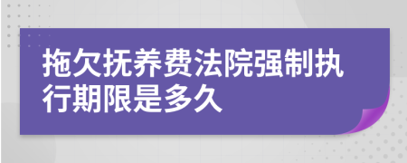 拖欠抚养费法院强制执行期限是多久