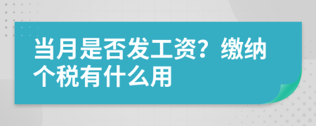 当月是否发工资？缴纳个税有什么用