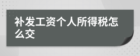 补发工资个人所得税怎么交