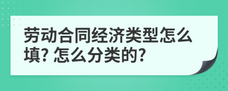 劳动合同经济类型怎么填? 怎么分类的?