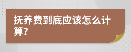 抚养费到底应该怎么计算？