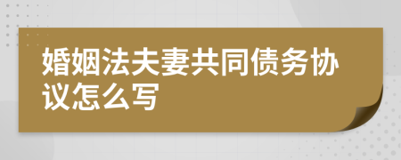 婚姻法夫妻共同债务协议怎么写