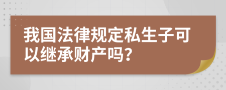 我国法律规定私生子可以继承财产吗？