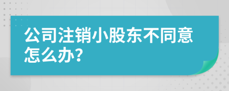 公司注销小股东不同意怎么办？