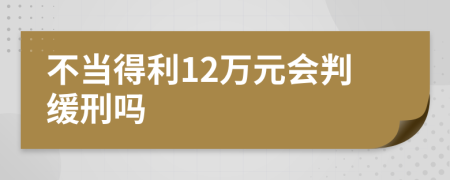 不当得利12万元会判缓刑吗