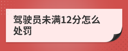 驾驶员未满12分怎么处罚