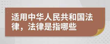 适用中华人民共和国法律，法律是指哪些