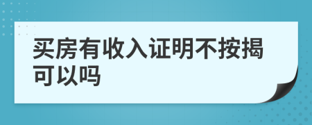 买房有收入证明不按揭可以吗