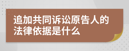 追加共同诉讼原告人的法律依据是什么