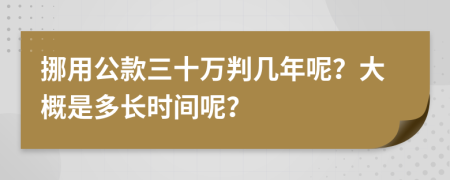 挪用公款三十万判几年呢？大概是多长时间呢？